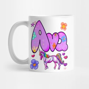 Ava Girls and womens unicorn Personalized Custom name Ava Mug